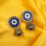 Royal Flower Design With Pearls & Jhumka Earring