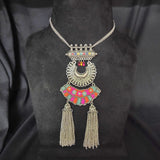 Multi Color Beads Rajwadi Style Oxidised Necklace