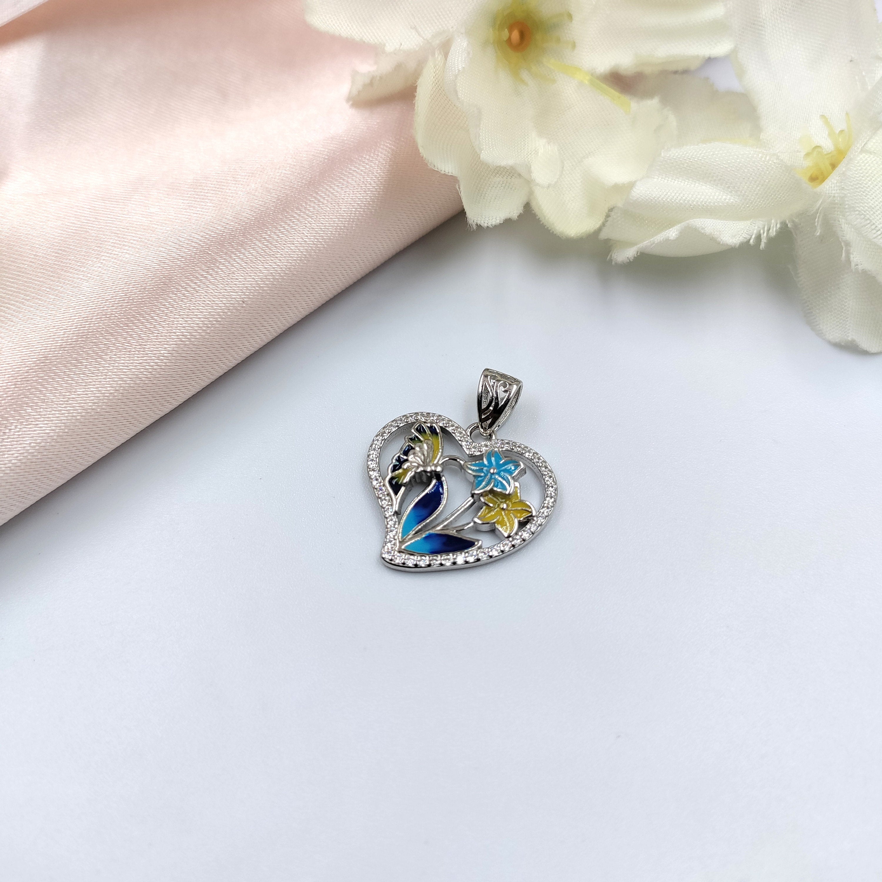 Multi color 925 Sterling Silver Pendant Petal Shape Beautiful Floral Design Enamel Pendant Handmade Jewellery