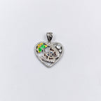 Pretty Butterfly CZ 925 Sterling Silver Pendant Heart Shape Pendant Handmade Jewellery Birthday, Anniversary, Wedding