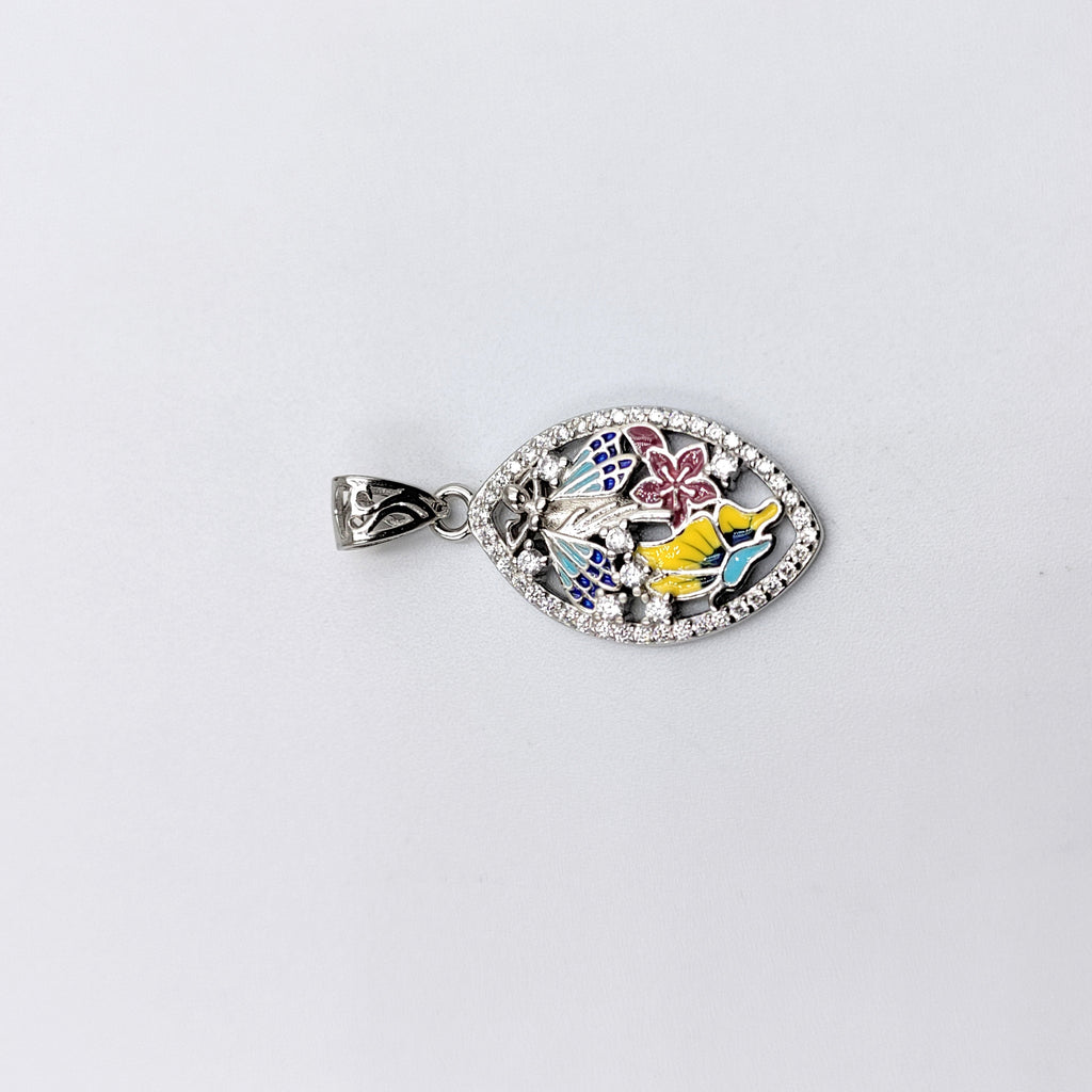Fairy Designed Beautifully Crafted Enamel Pendant CZ Paved Jewelry Cute Floral Handmade Bridesmaid Jewellery Minimalist Art