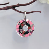 Baby Pink Enamel Circle Pendant 925 Sterling Silver Beautifully Crafted Rhodium Plated Handmade art jewelry Cute Handmade Jewellery