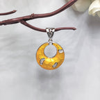 Yellow Circle Pendant 925 Sterling Silver Beautifully Crafted Moon Style Necklace Accessories Neck Crafts Christmas JewelleryPendant Only