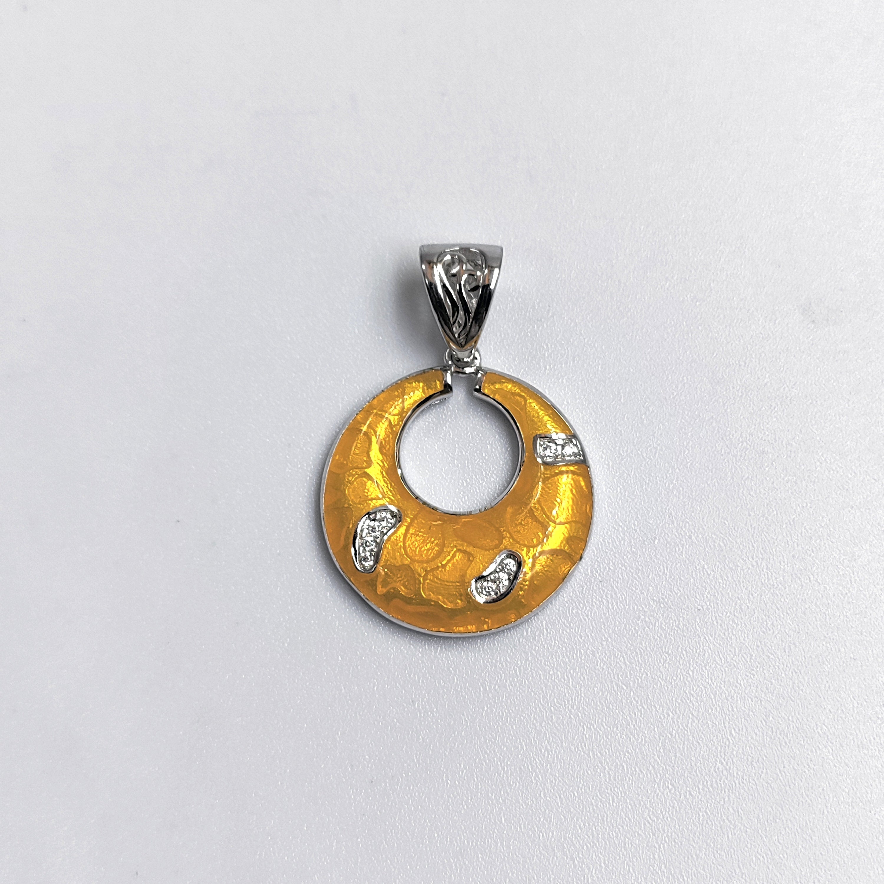 Yellow Circle Pendant 925 Sterling Silver Beautifully Crafted Moon Style Necklace Accessories Neck Crafts Christmas JewelleryPendant Only