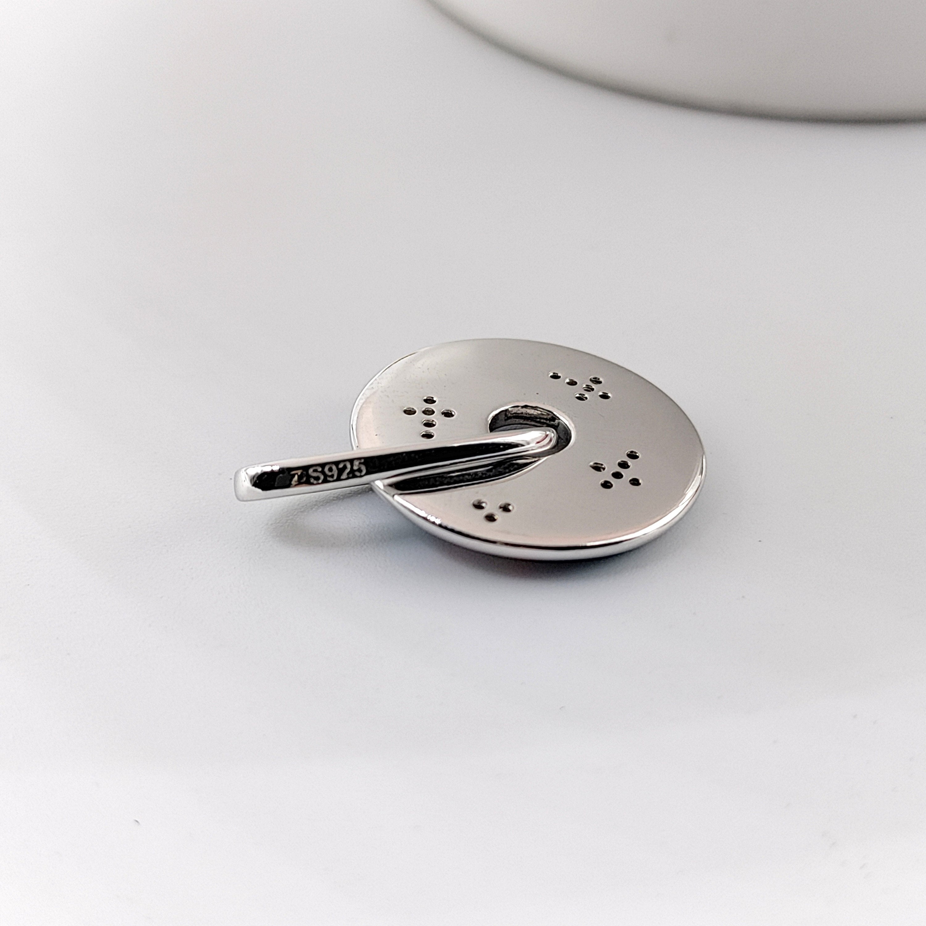 Round Multicolor Enamel Pendant 925 Sterling Silver Floral Design Handmade art jewelry Handmade Jewellery