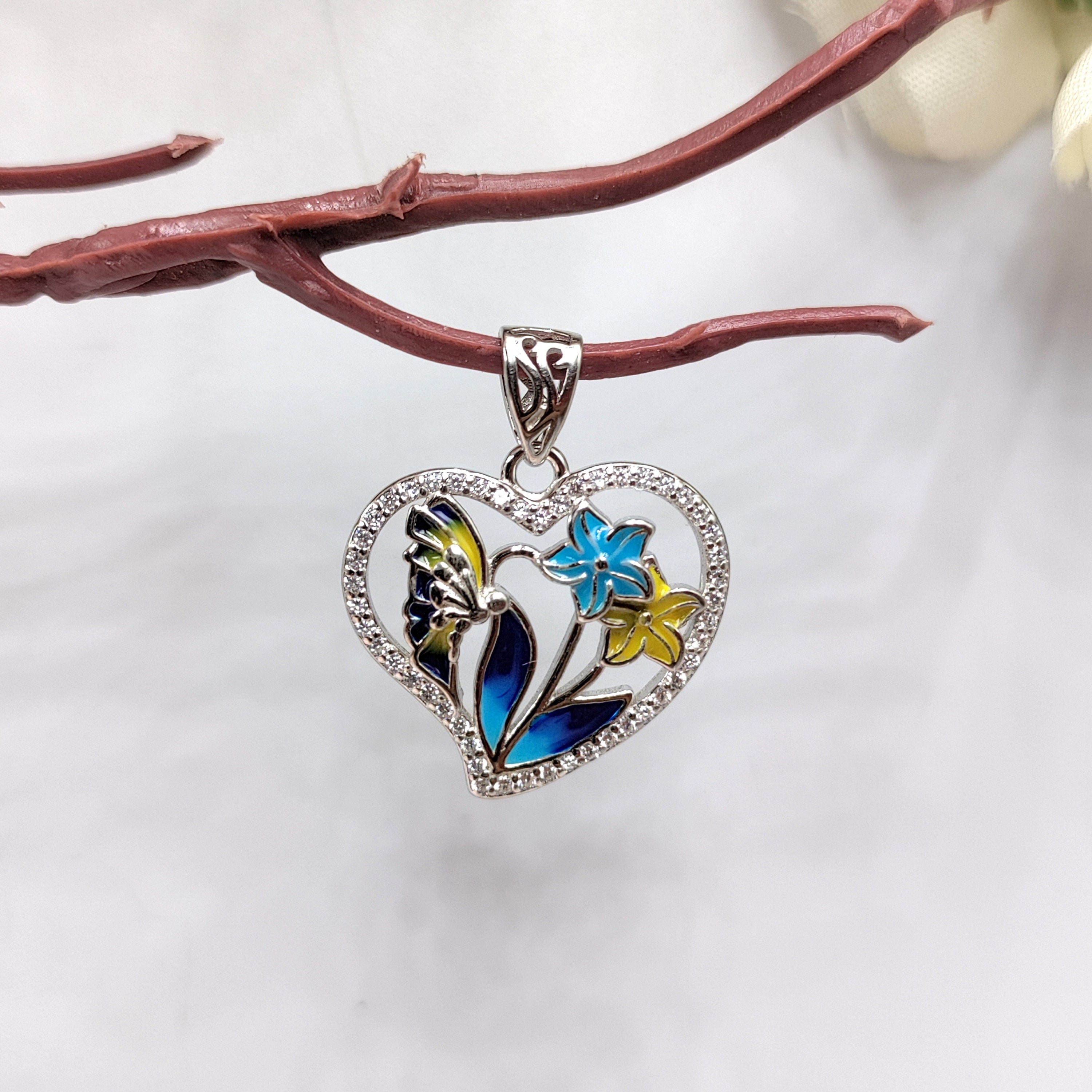 Multi color 925 Sterling Silver Pendant Petal Shape Beautiful Floral Design Enamel Pendant Handmade Jewellery