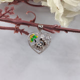 Pretty Butterfly CZ 925 Sterling Silver Pendant Heart Shape Pendant Handmade Jewellery Birthday, Anniversary, Wedding