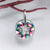 Multicolor Enamel Pendant Circle 925 Sterling Silver Beautifully Crafted Handmade art jewelry