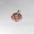 925 Sterling Silver Lotus Flower Pattern Enamel Pendant Round Shape Handcrafted Floral art jewelry