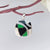 Emerald Black and white 925 Sterling Silver Enamel Pendant Minimalist Handmade art jewelry