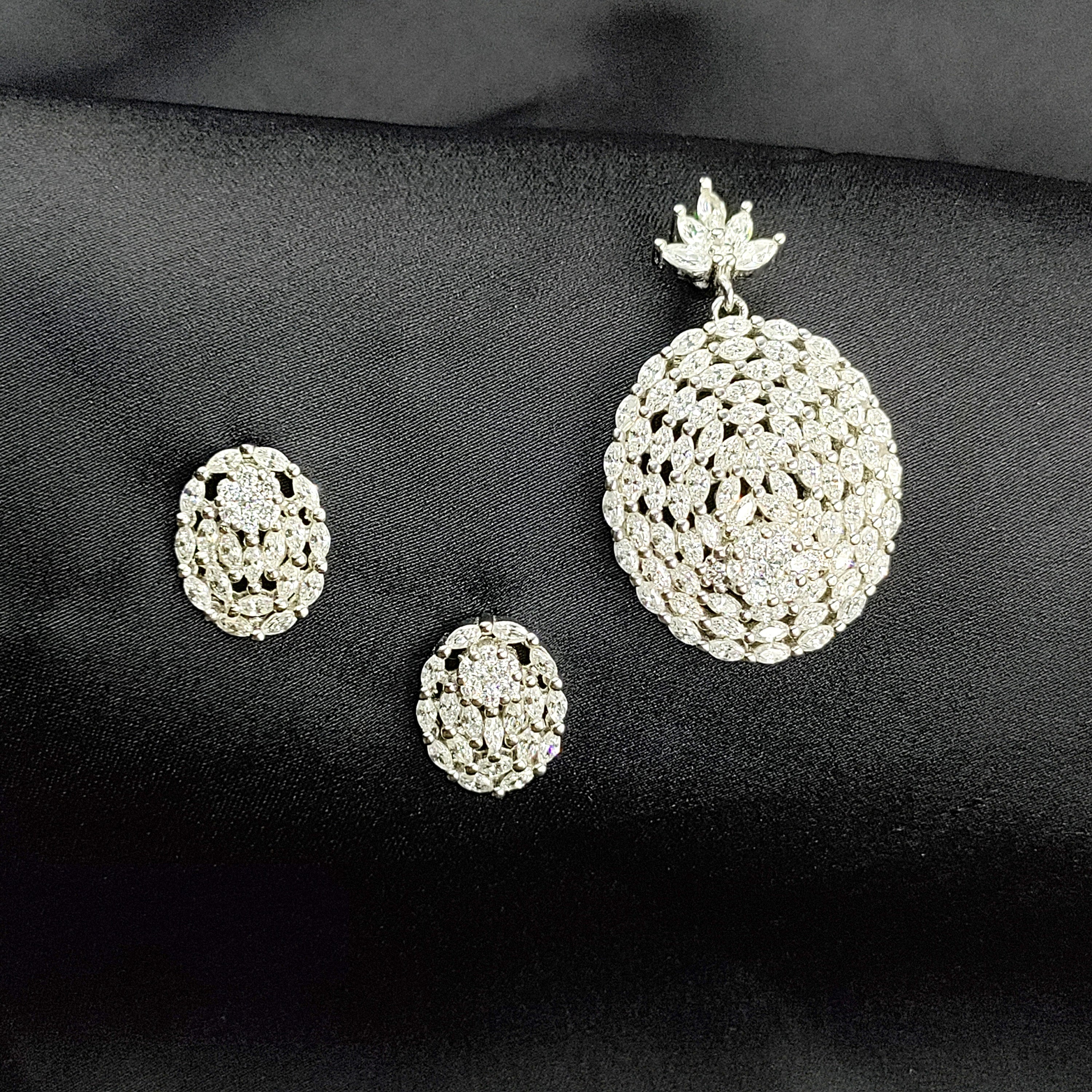 Big Oval Dangle Drop Earrings 925 Sterling Silver Drop Sparkling Colorless CZ Minimalist Handmade Gift for Mother,Daughter,Sister