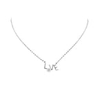 925 Sterling Silver Pave Set Solitaire CZ Necklace Wth Love Charm Pendant set Lovely Minimalist Handmade Enagagment Gift