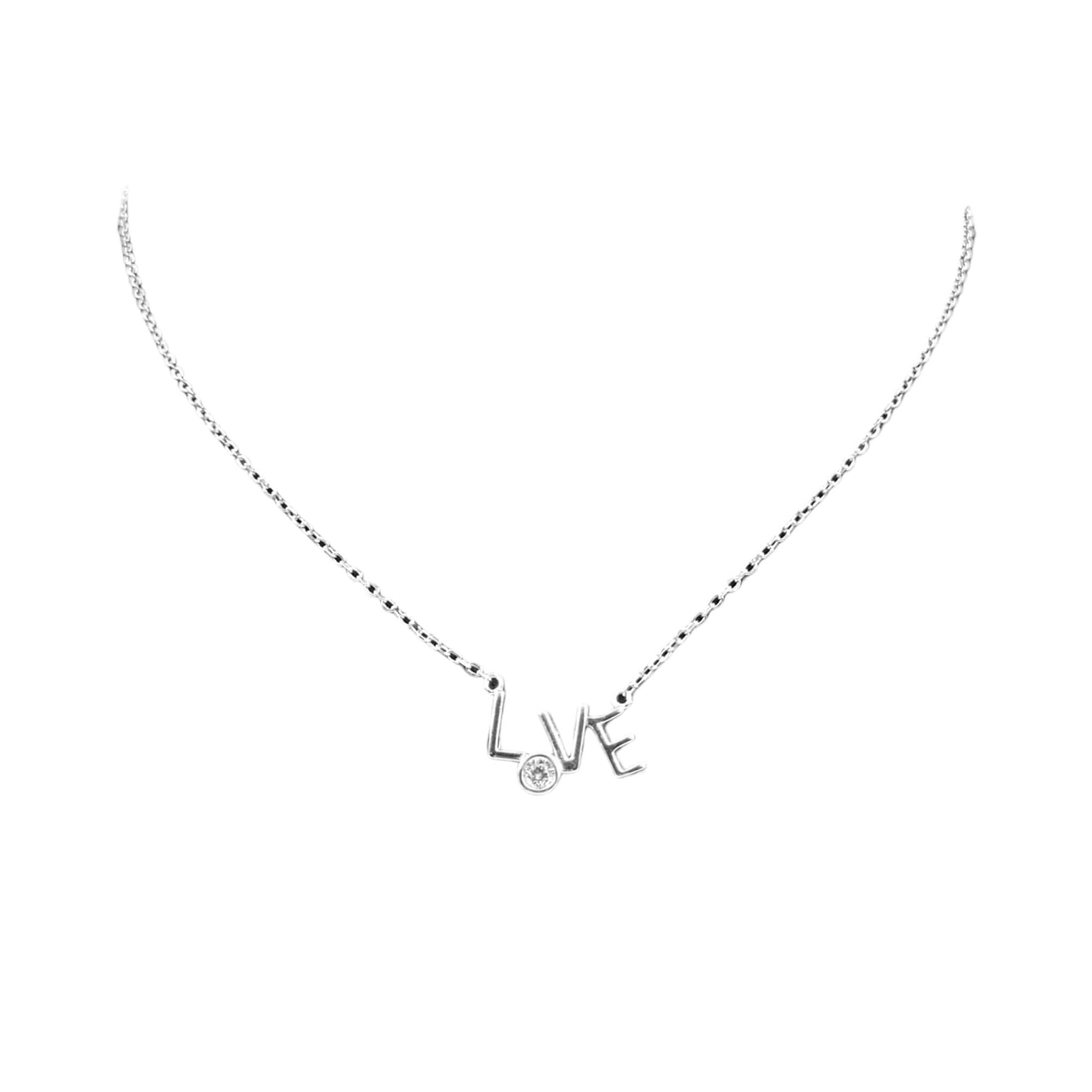 925 Sterling Silver Pave Set Solitaire CZ Necklace Wth Love Charm Pendant set Lovely Minimalist Handmade Enagagment Gift
