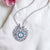Good Luck Gift 925 Sterling Silver CZ Sun Shaped Blue Silver Evil Eye Necklace Pendant Chain Women Minimalist Handmade Gift for Protection