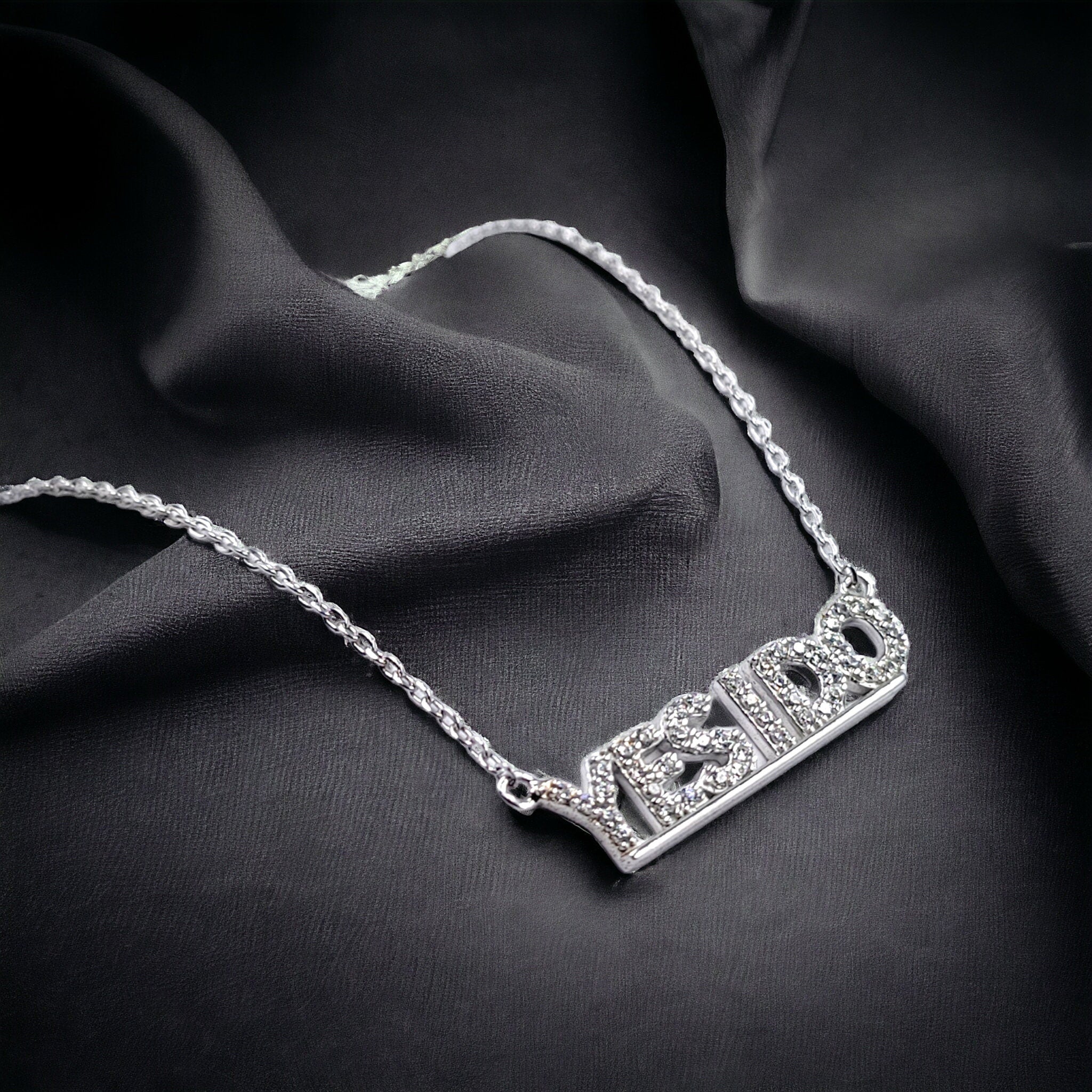 925 Sterling Silver Cubic Zirconia "Yes I Do" Written Necklace Pendant Beautiful Minimalist Handmade lover Proposal Reply Gift