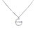 925 Sterling Silver Semi Round Shape Charm CZ Necklace Pendant set Lovely Minimalist Handmade Gift