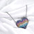 Multicolor Cubic Zirconia Big Heart Pendant Unisex 925 Solid Silver Necklace Minimalist Handmade Gift for lover,Girlfriend,Wife