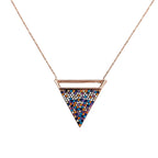Pyramid Pendant Mixed Inverted Big Triangle Necklace Pendant Chain for Women Minimalist Geomatrcis Handmade Gift in 925 Solid Silver