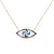 925 Sterling Silver Multicolor Cubic Zirconia Evil Eye Pendant Chain Silver for Women Minimalist Handmade Protective Gift