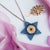 925 Sterling Silver Star Shaped CZ Blue Evil Eye Necklace Pendant Chain Women Minimalist Handmade Gift Good Luck Protection Jewelry