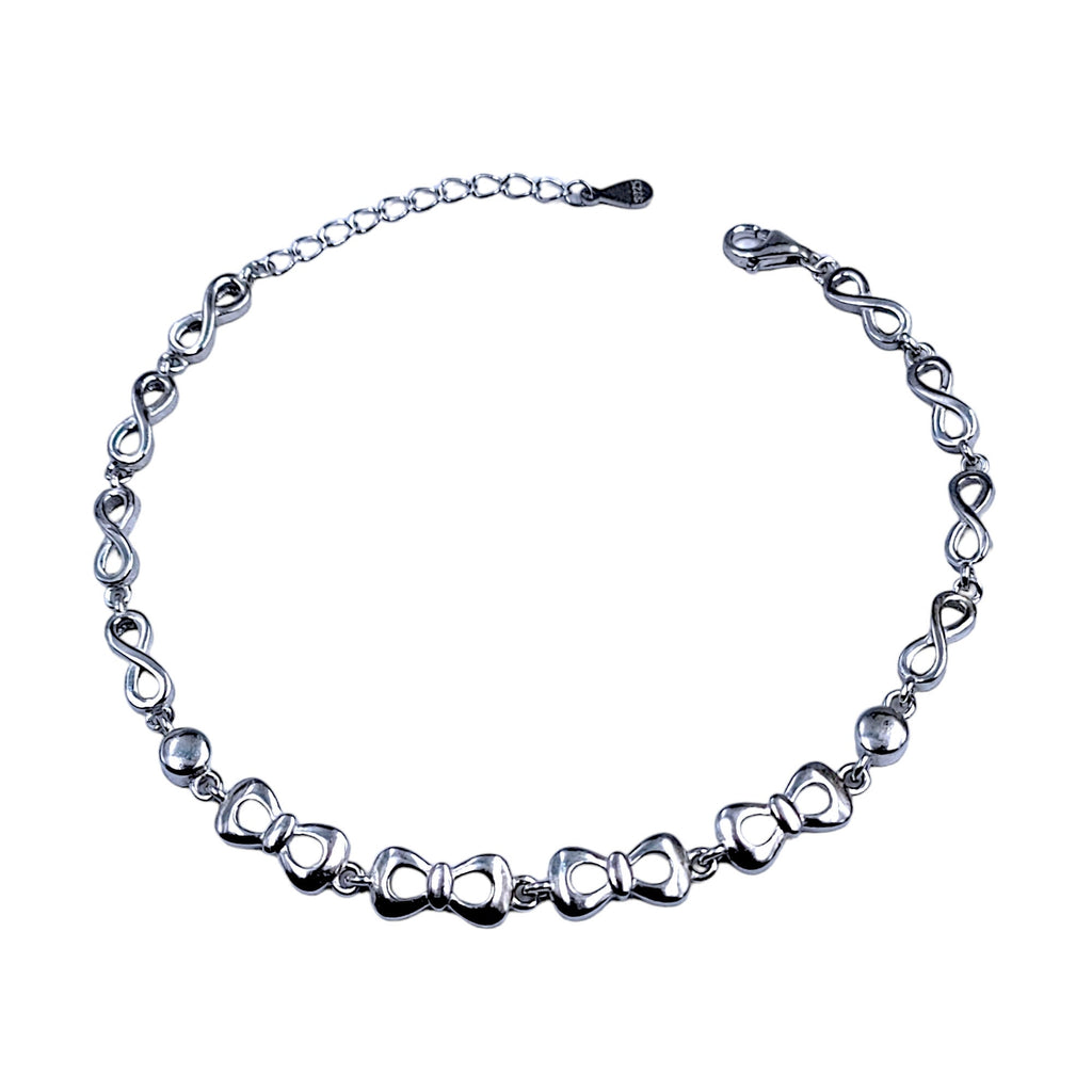 925 Sterling Silver Minimalist Pretty Bow Design Bracelet Minimalist Gift for Mother's Day