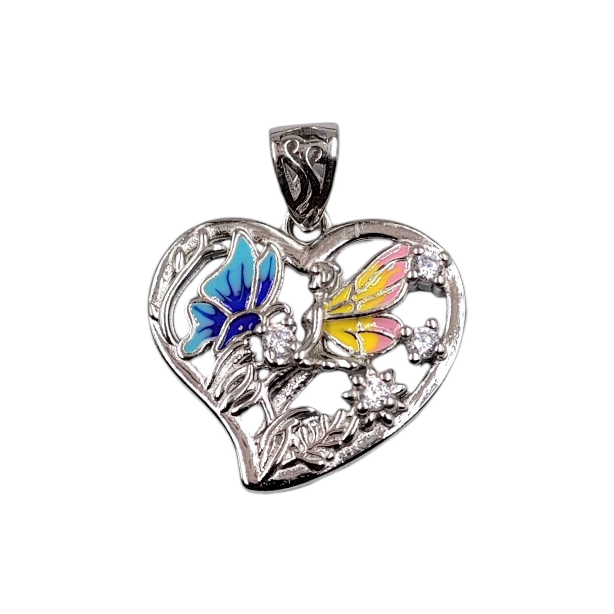 Multi color 925 Sterling Silver Pendant Petal Shape Beautiful butterfly Design Pendant Handmade Jewellery