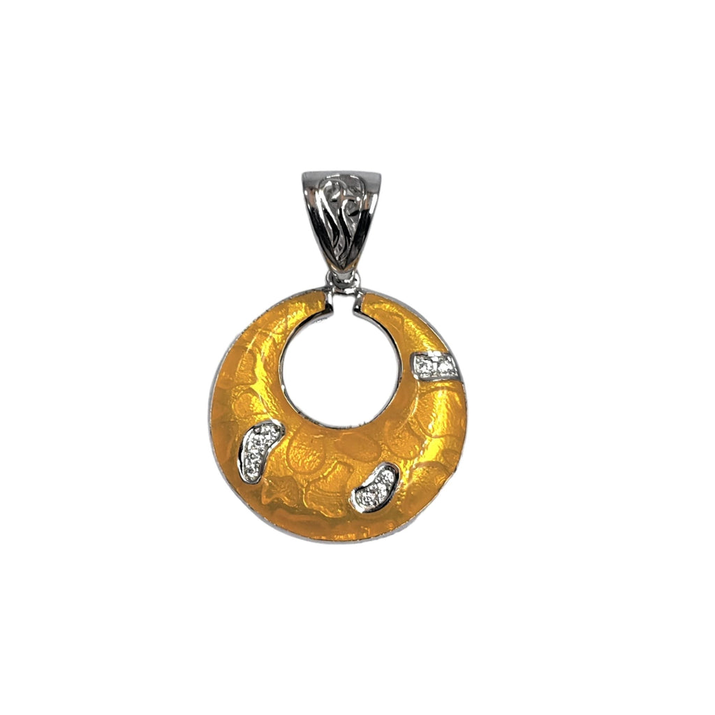 Yellow Circle Pendant 925 Sterling Silver Beautifully Crafted Moon Style Necklace Accessories Neck Crafts Christmas JewelleryPendant Only