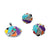 Multicolored Enamel 925 Sterling CZ Round English Lock Earrings and Pendant Set Cubic Zirconia Zigzag Design Minimalist Handmade Gift