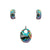 Multicolor Enamel Pendant with English Lock Hoop Earrings Solid Silver Set Sea World Tropical Colors Design Min   imalist Handmade Gift