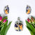 Multi color Enamel Pendant with English Lock Hoop Earrings Solid Silver Set Design Animal Print with CZ Minimalist Handmade Gift