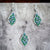 925 Sterling Silver Tear Drop Pear Shape Enamel English Lock Earrings with Blue Iris Lily Blossoms Minimalist Handmade Wedding Gift