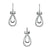 925 Sterling Silver Pear Shape Ribbon Bow with Tear Drop Design Round CZ Stone Drop Dangle Earrings Minimalist Handmade Wedding Gift