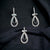 925 Sterling Silver Pear Shape Ribbon Bow with Tear Drop Design Round CZ Stone Drop Dangle Earrings Minimalist Handmade Wedding Gift