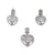 925 Sterling Silver White Sparkle Cubic Zirconia Heart Shape Pendant Earring Set Trendy Handmade Gift for Wedding Enagagment Anniversary