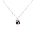 925 Sterling Silver Enameled Lock Design With CZ Outline Necklace Minimalist Handmade Gift Black and White Checks Pattern