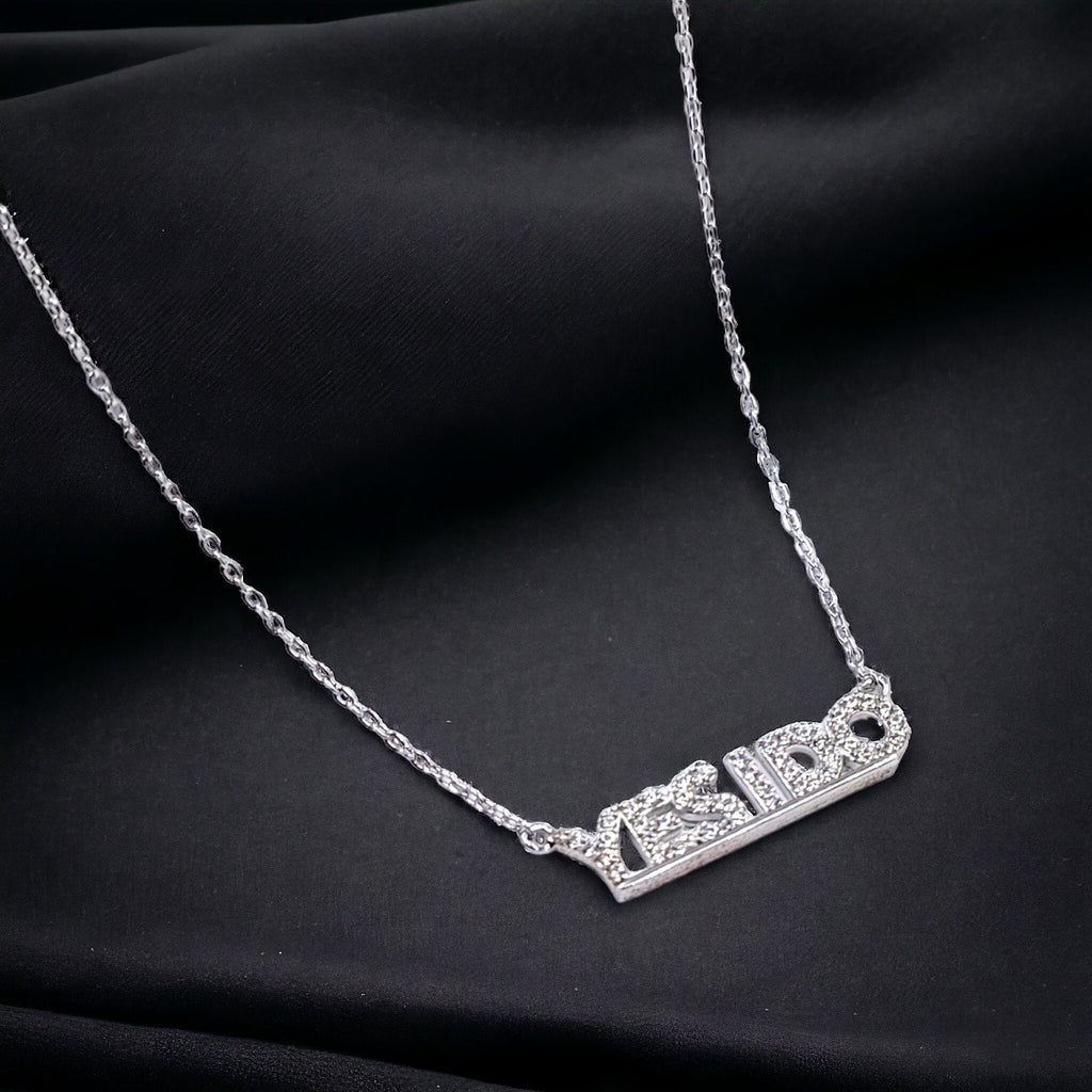 925 Sterling Silver Cubic Zirconia "Yes I Do" Written Necklace Pendant Beautiful Minimalist Handmade lover Proposal Reply Gift
