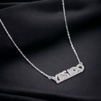 925 Sterling Silver Cubic Zirconia "Yes I Do" Written Necklace Pendant Beautiful Minimalist Handmade lover Proposal Reply Gift