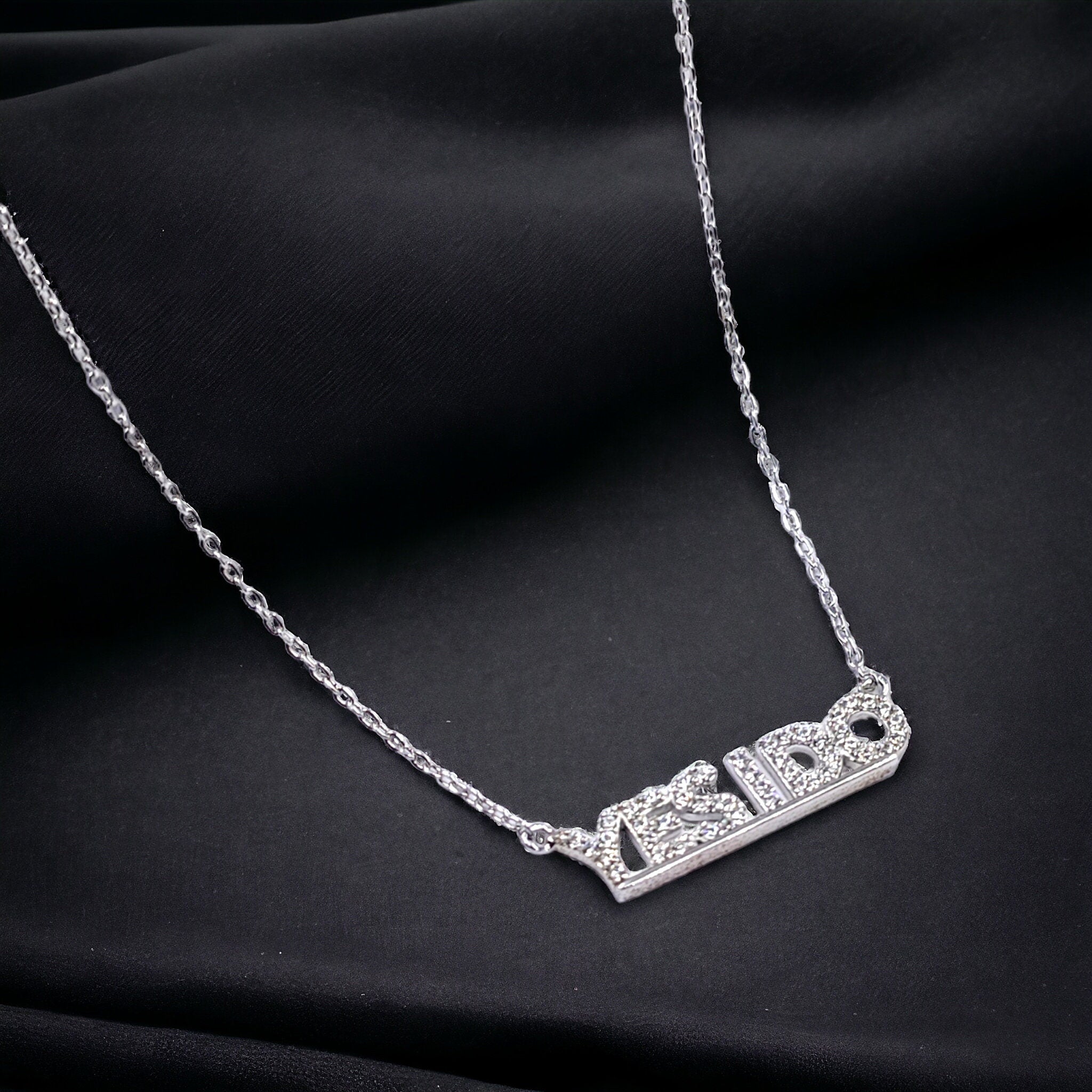 925 Sterling Silver Cubic Zirconia "Yes I Do" Written Necklace Pendant Beautiful Minimalist Handmade lover Proposal Reply Gift