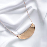 925 Sterling Silver Crescent Rose Gold Finished Semi Circle With tiny Butterflies Pendant Beautiful Necklace set Minimalist Handmade Gift