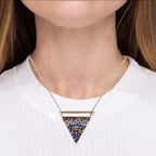 Pyramid Pendant Mixed Inverted Big Triangle Necklace Pendant Chain for Women Minimalist Geomatrcis Handmade Gift in 925 Solid Silver
