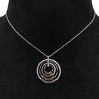 925 Sterling Silver Multi color Cubic Zirconia in Multi circles Pendant Beautiful Necklace set Minimalist Handmade Gift for her
