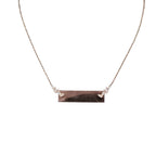 925 Sterling Silver Rectangular Rose Gold Plated Bar Penadant with CZ Zigzag Pattern Pendant Beautiful Necklace set Minimalist Handmade Gift