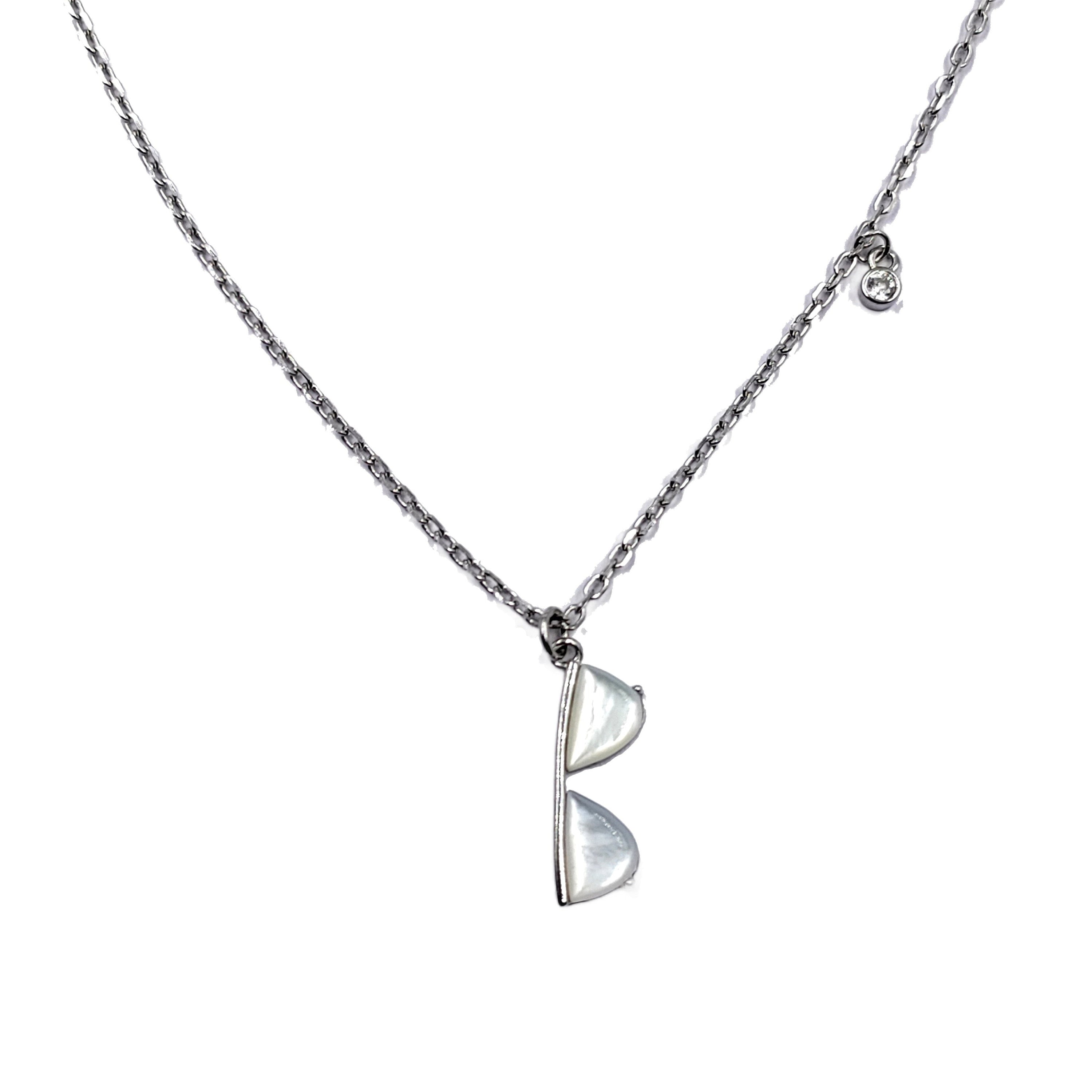 925 Sterling Silver Specs Pendant Stylish Trendy Necklace set Minimalist Handmade Gift for Boyfriend