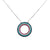 Mixed Color Cubic Zirconia Big Circle Necklace Pendant Chain for Women Minimalist Handmade Gift in 925 Sterling Silver