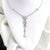Rose Pendant Set Beautiful Wedding Jewellery 925 Sterling Silver Radiant Cubic Zirconia Dangle Drop Necklace Minimalist Handmade Gift