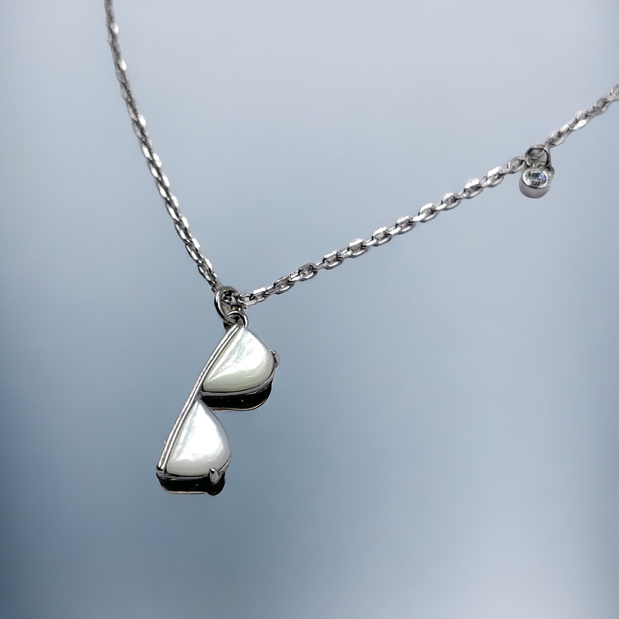 925 Sterling Silver Specs Pendant Stylish Trendy Necklace set Minimalist Handmade Gift for Boyfriend