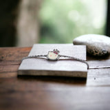 925 Sterling Silver Handmade Mini Kitty Tennis Bracelet Minimalist Gift for Daughter Cartoon Art Hand Accessories