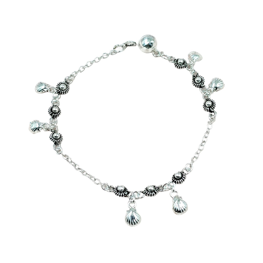 925 Sterling Silver Minimalist Indian Oxidised Design Bracelet with charms Minimalist Gift for Girlfriend,Daughter,Wife