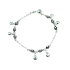 925 Sterling Silver Minimalist Indian Oxidised Design Bracelet with charms Minimalist Gift for Girlfriend,Daughter,Wife