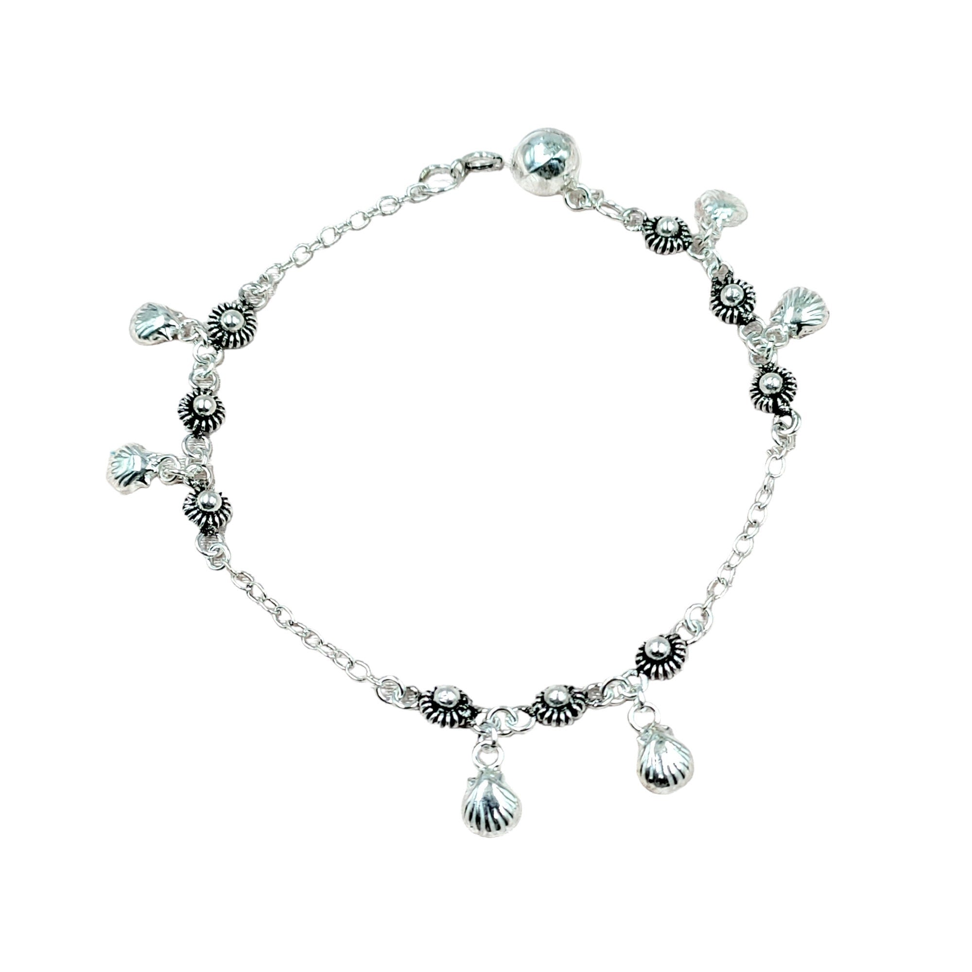 925 Sterling Silver Minimalist Indian Oxidised Design Bracelet with charms Minimalist Gift for Girlfriend,Daughter,Wife